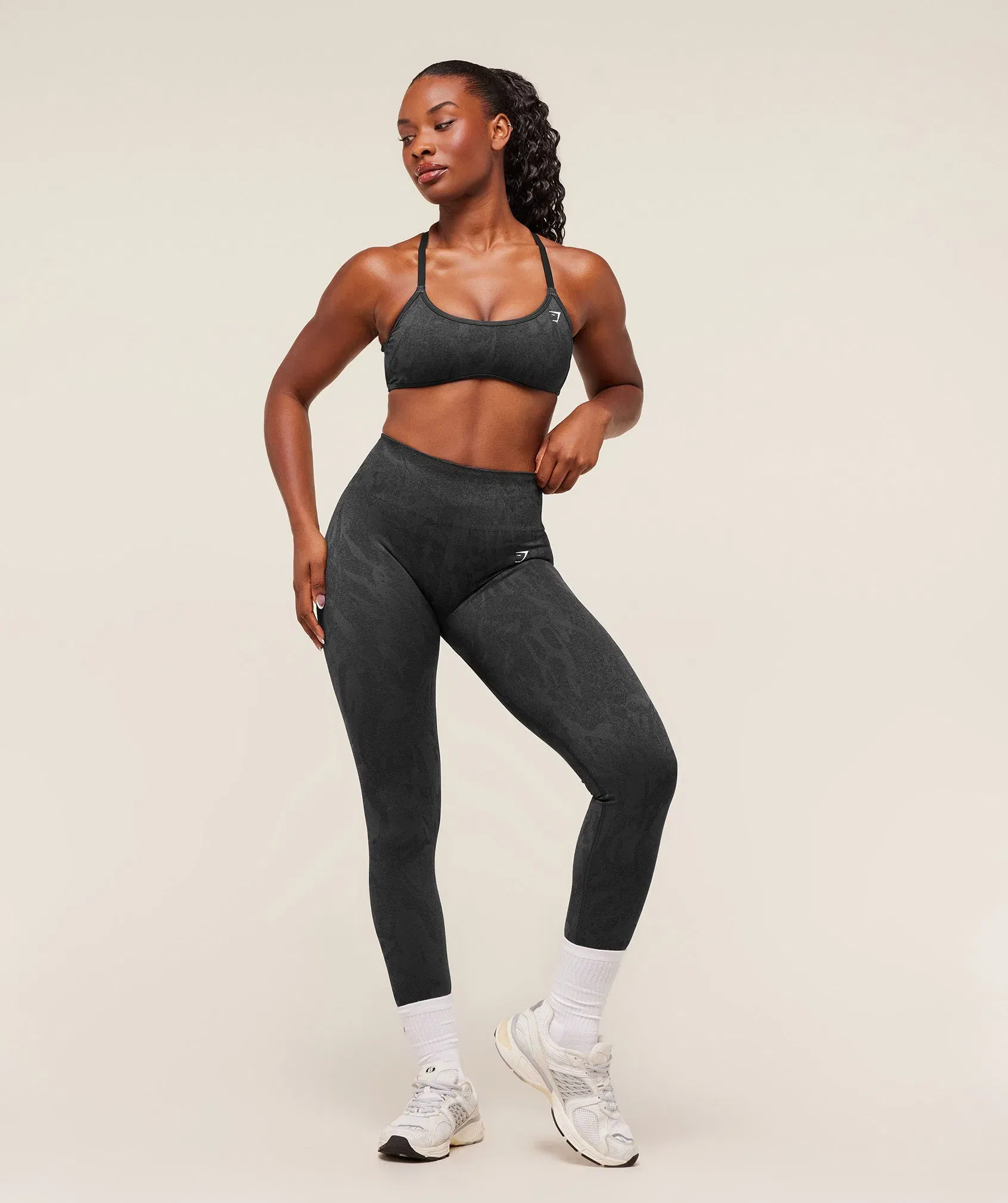 Gymshark Adapt Camo Seamless Leggings - Asphalt Grey/Black