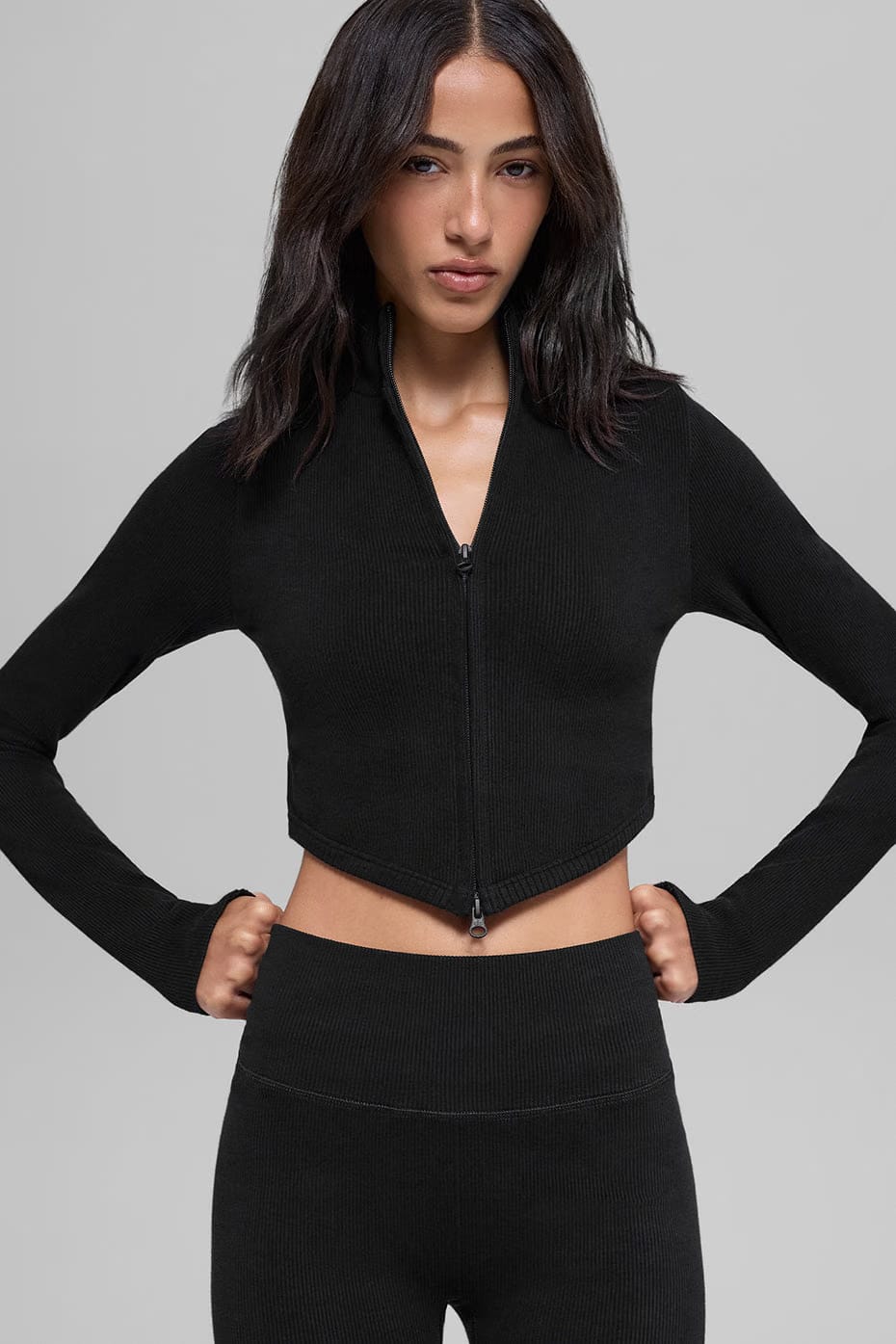 Seamless Two Tone Rib Jacket