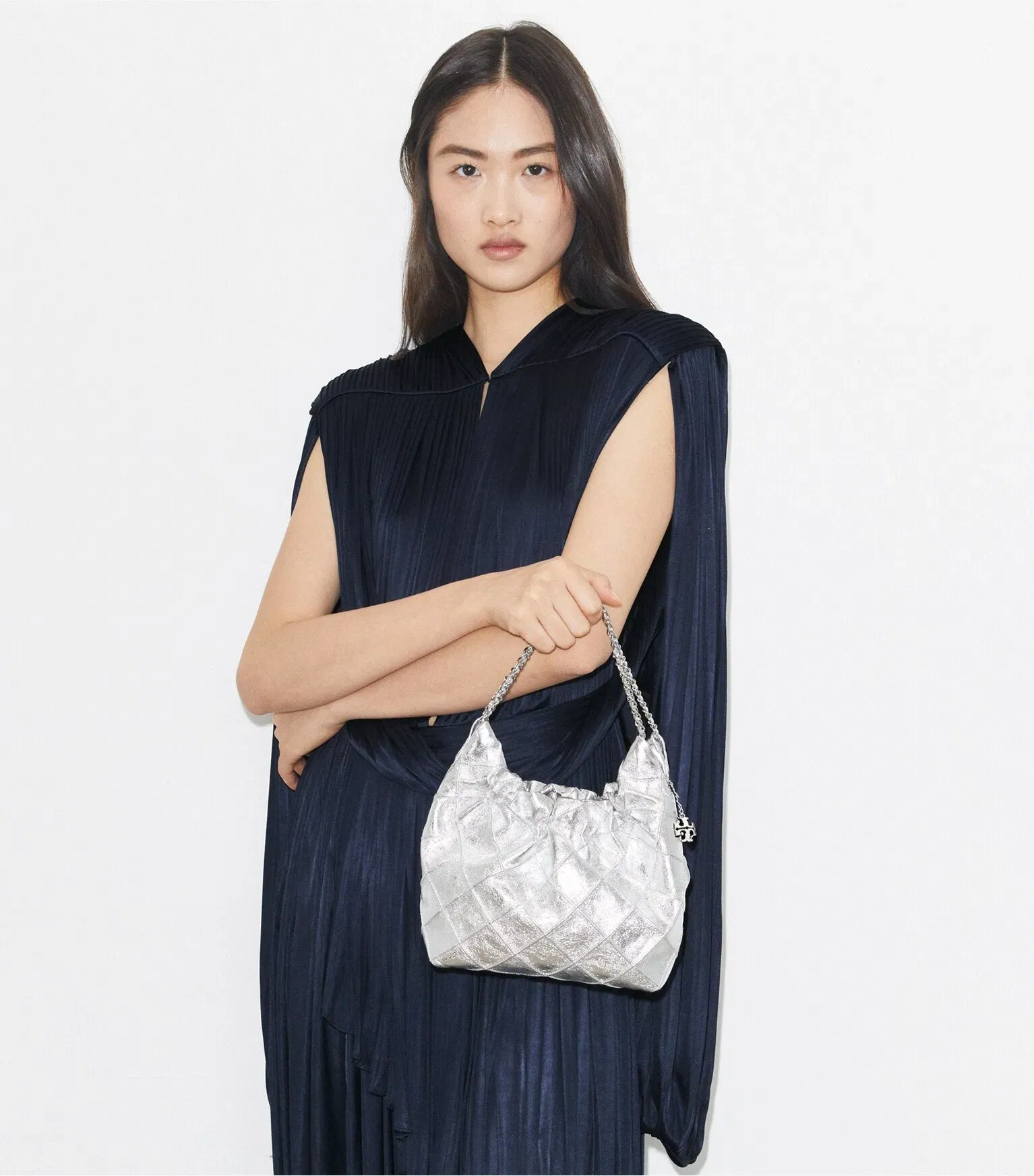 Mini Fleming Metallic Hobo Bag
