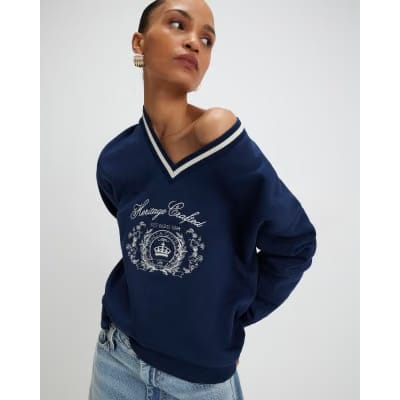 Navy Long Sleeve Heritage Crest Sweatshirt