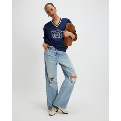 Navy Long Sleeve Heritage Crest Sweatshirt