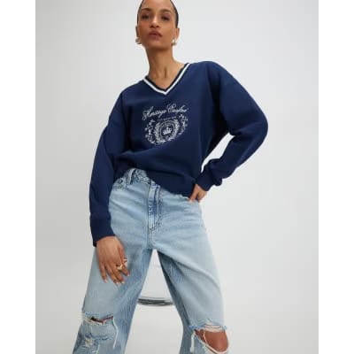 Navy Long Sleeve Heritage Crest Sweatshirt