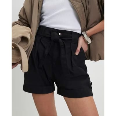 Black Belt Detail Shorts