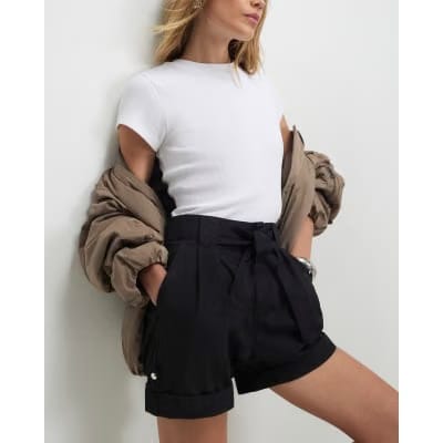 Black Belt Detail Shorts