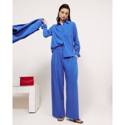 Blue Long Sleeve Tailored Shirt