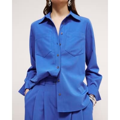 Blue Long Sleeve Tailored Shirt