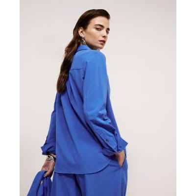 Blue Long Sleeve Tailored Shirt