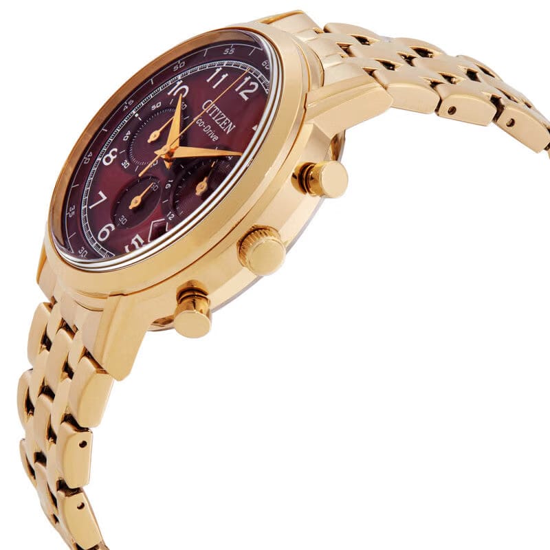 Citizen Eco-Drive Chronograph Red Dial Mens Watch