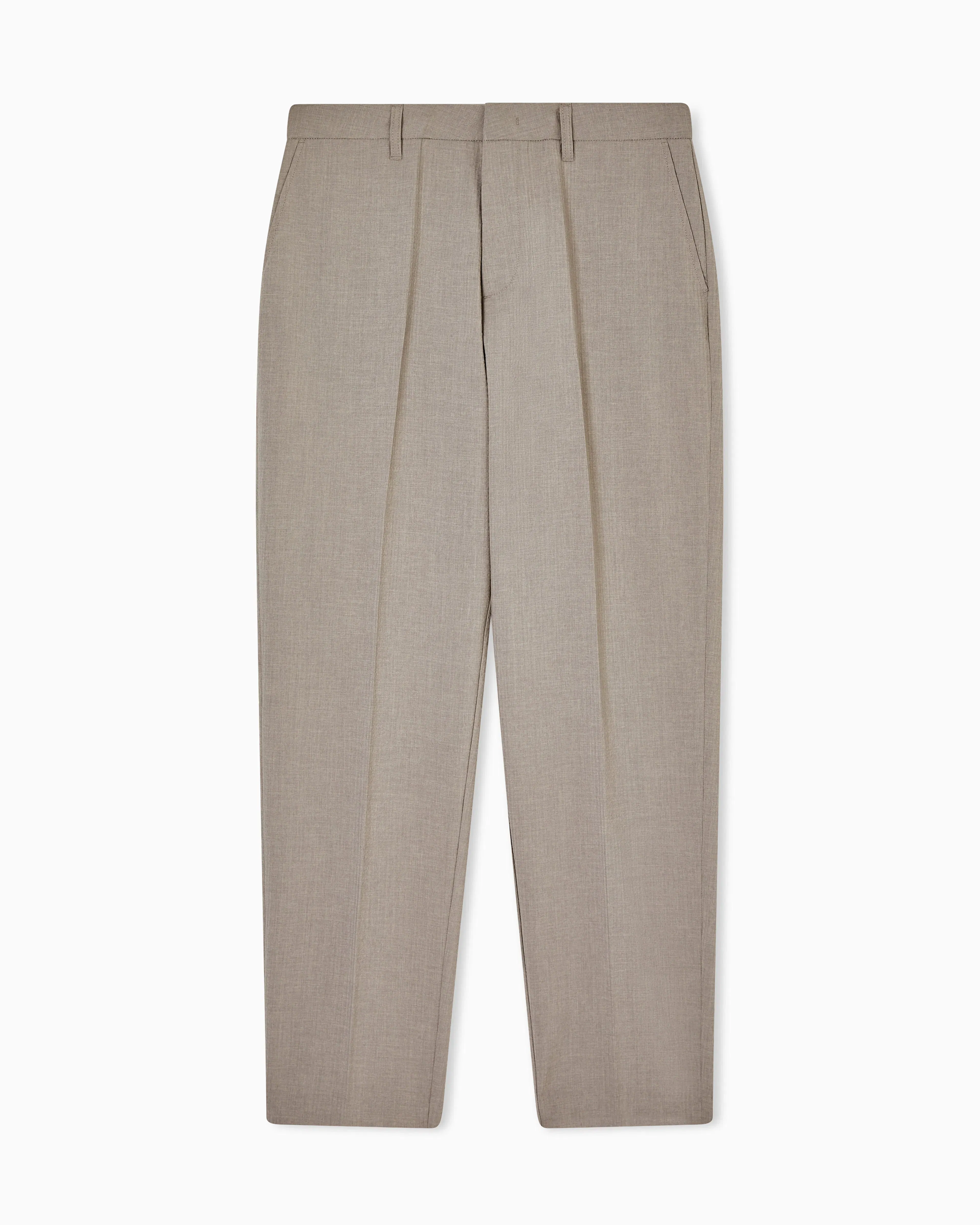 Emporio Armani Pleated technical seersucker fabric trousers