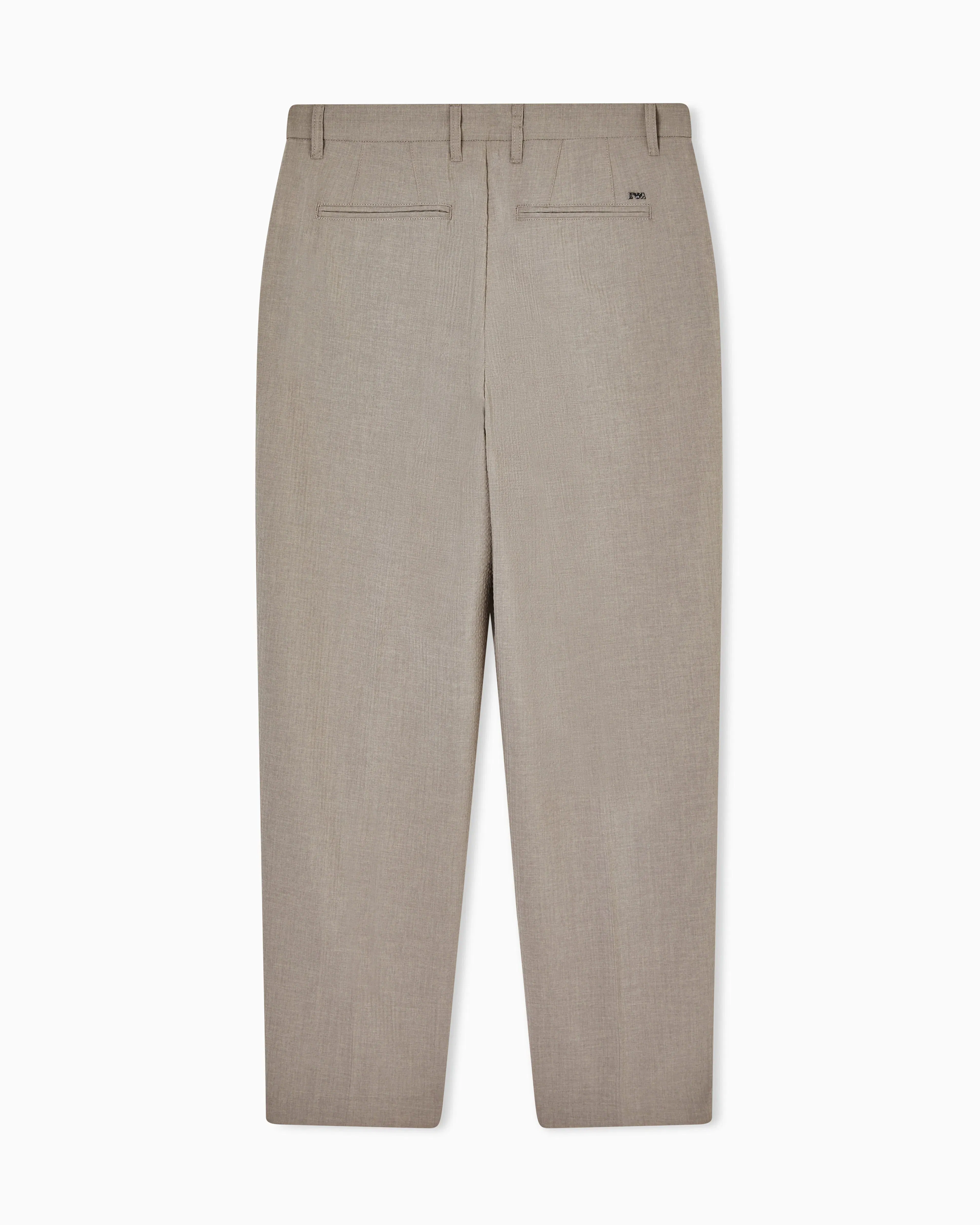 Emporio Armani Pleated technical seersucker fabric trousers