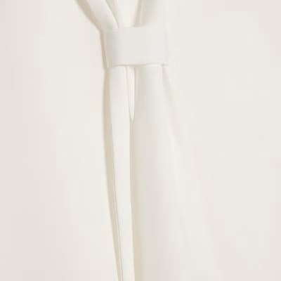 White Tie Detail Long Sleeve Blouse