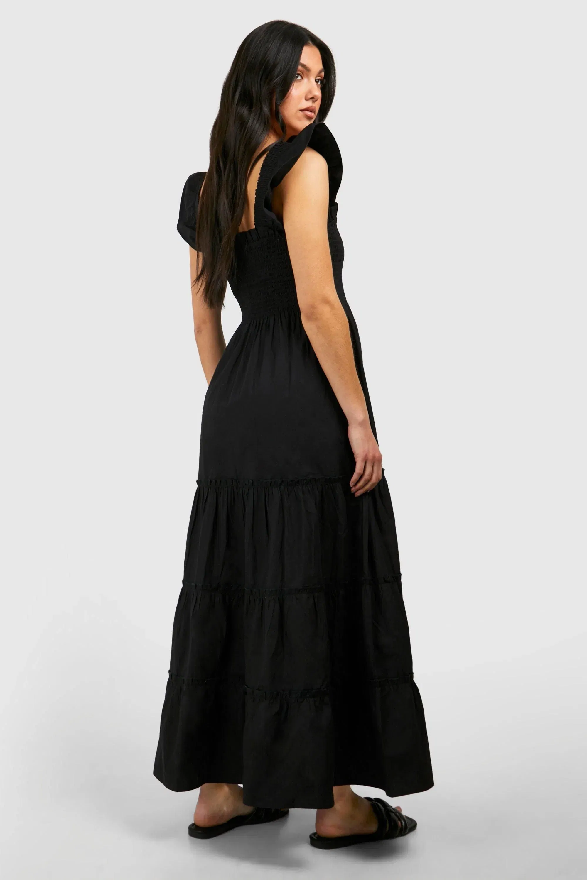 Maternity Frill Sleeve Midaxi Dress