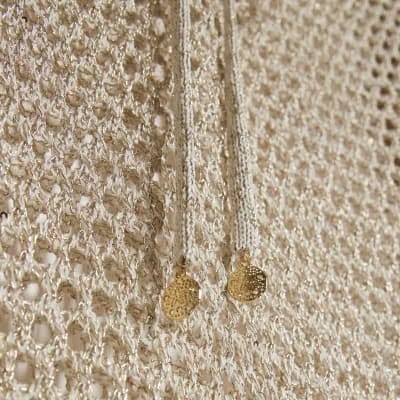 Gold Metallic Knit Beach Tunic Dress