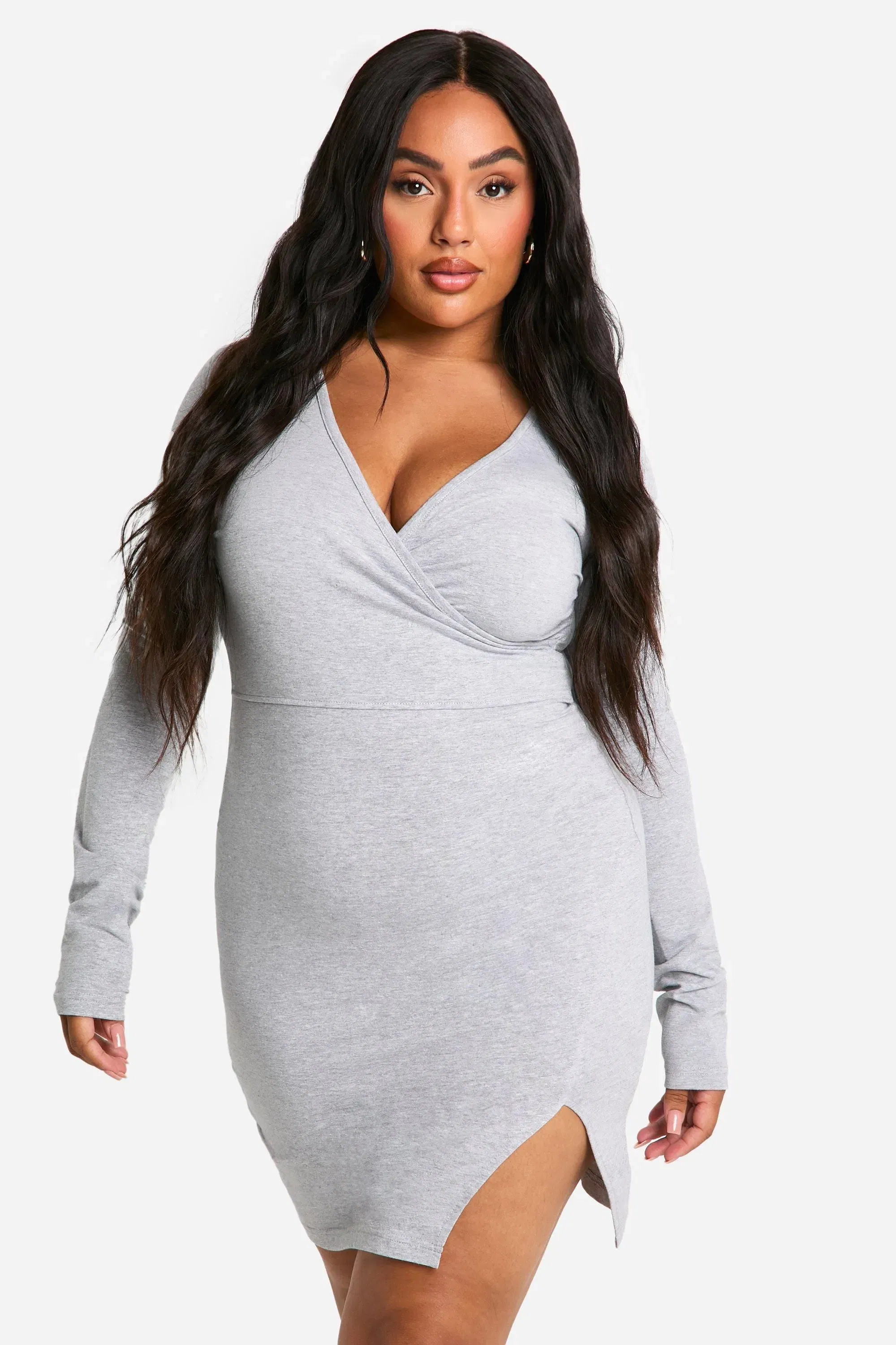 Plus Basic Jersey Wrap Dress