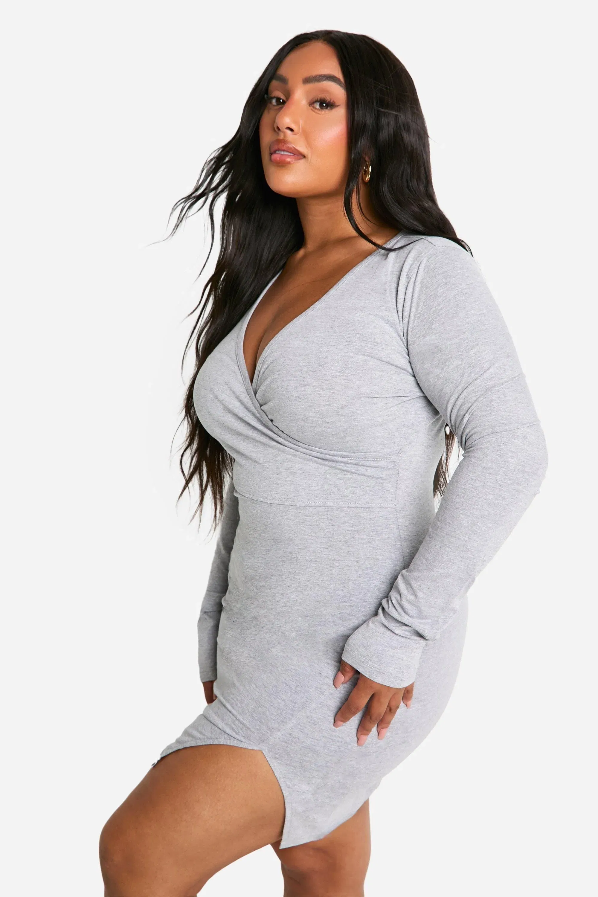 Plus Basic Jersey Wrap Dress