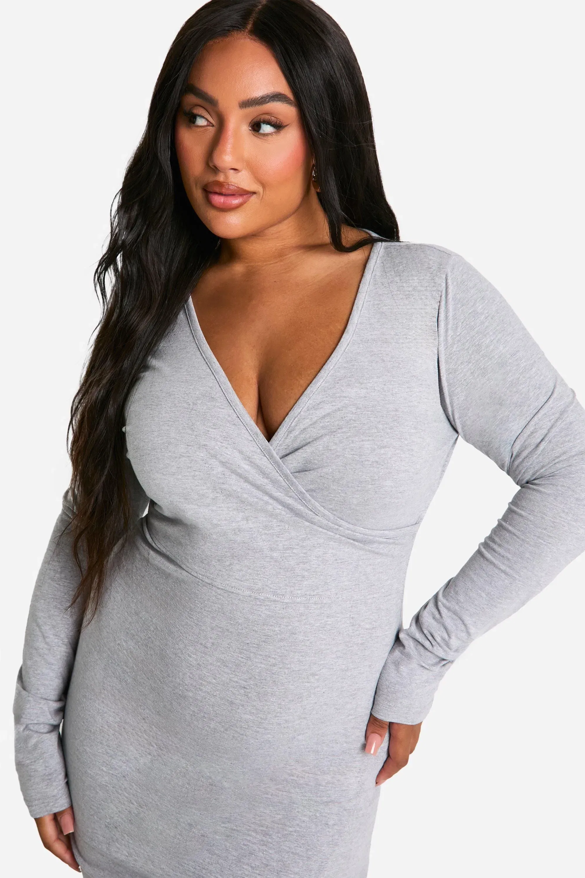 Plus Basic Jersey Wrap Dress