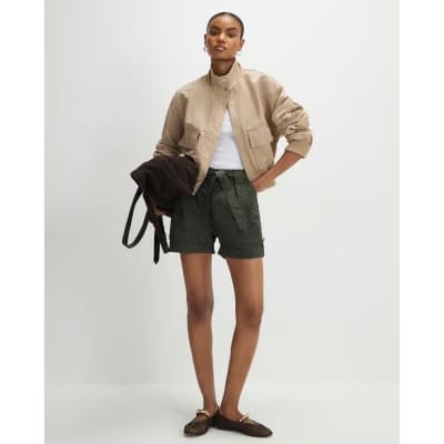 Khaki Belted Shorts
