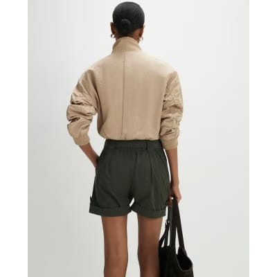 Khaki Belted Shorts