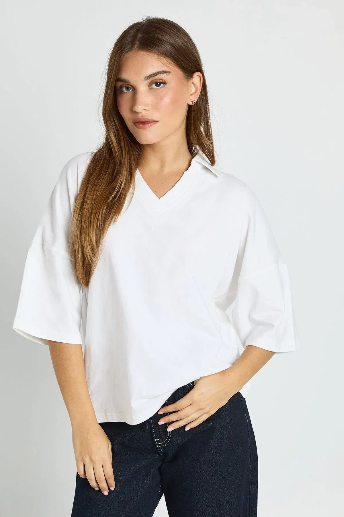 V Neck Oversized T-Shirt