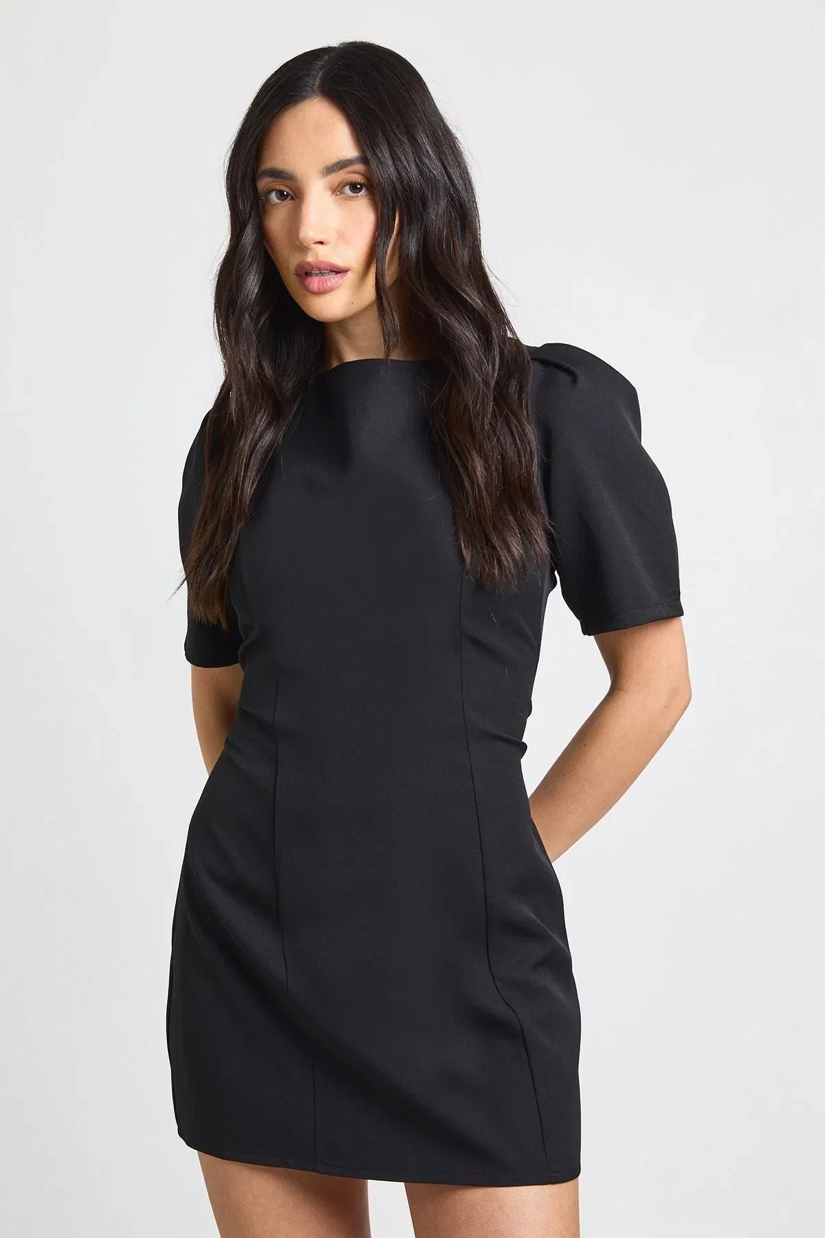 Structured Seam Detail Mini Dress