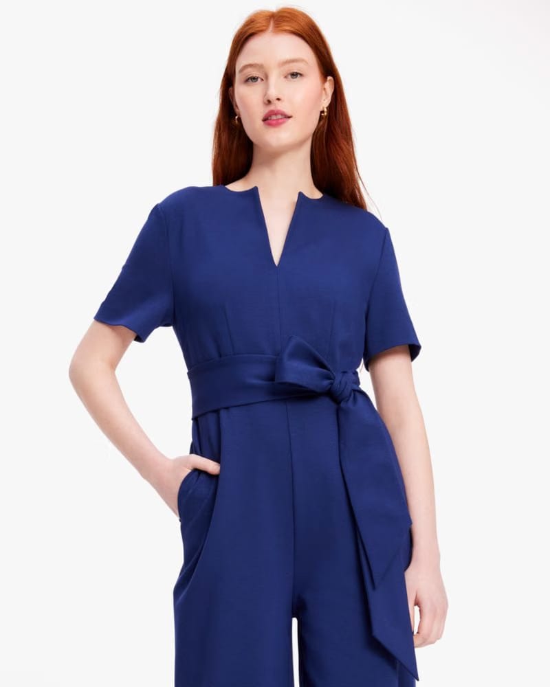 Ponte Split-neck Jumpsuit
