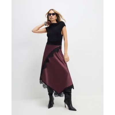 Red Lace Hybrid Drape Maxi Dress