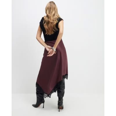 Red Lace Hybrid Drape Maxi Dress