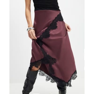 Red Lace Hybrid Drape Maxi Dress