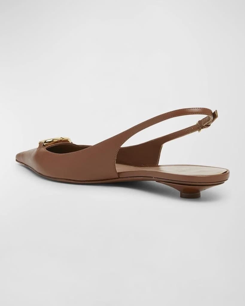 The VLogo Slingback Ballerina Flats – Tobacco