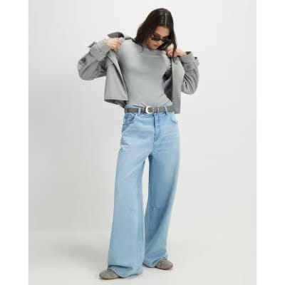 Grey Short Sleeve Cotton Fitted Top