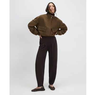 Brown Premium Pleat Front Trousers