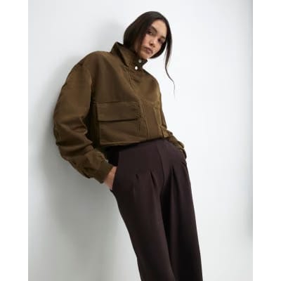 Brown Premium Pleat Front Trousers