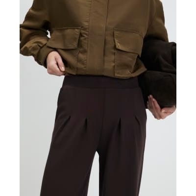 Brown Premium Pleat Front Trousers