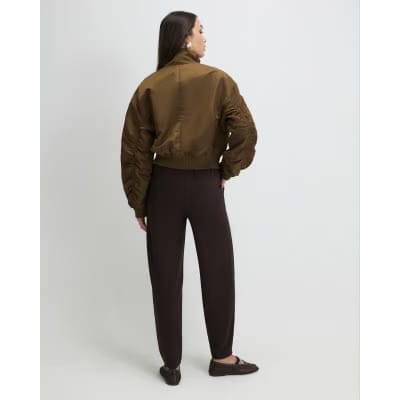 Brown Premium Pleat Front Trousers