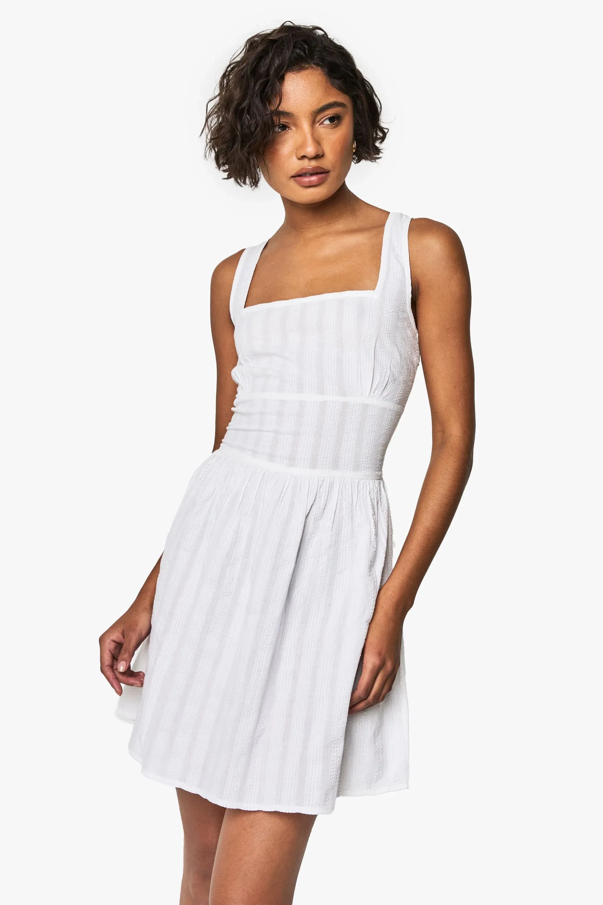 Tall Stripe Seersucker Mini Dress