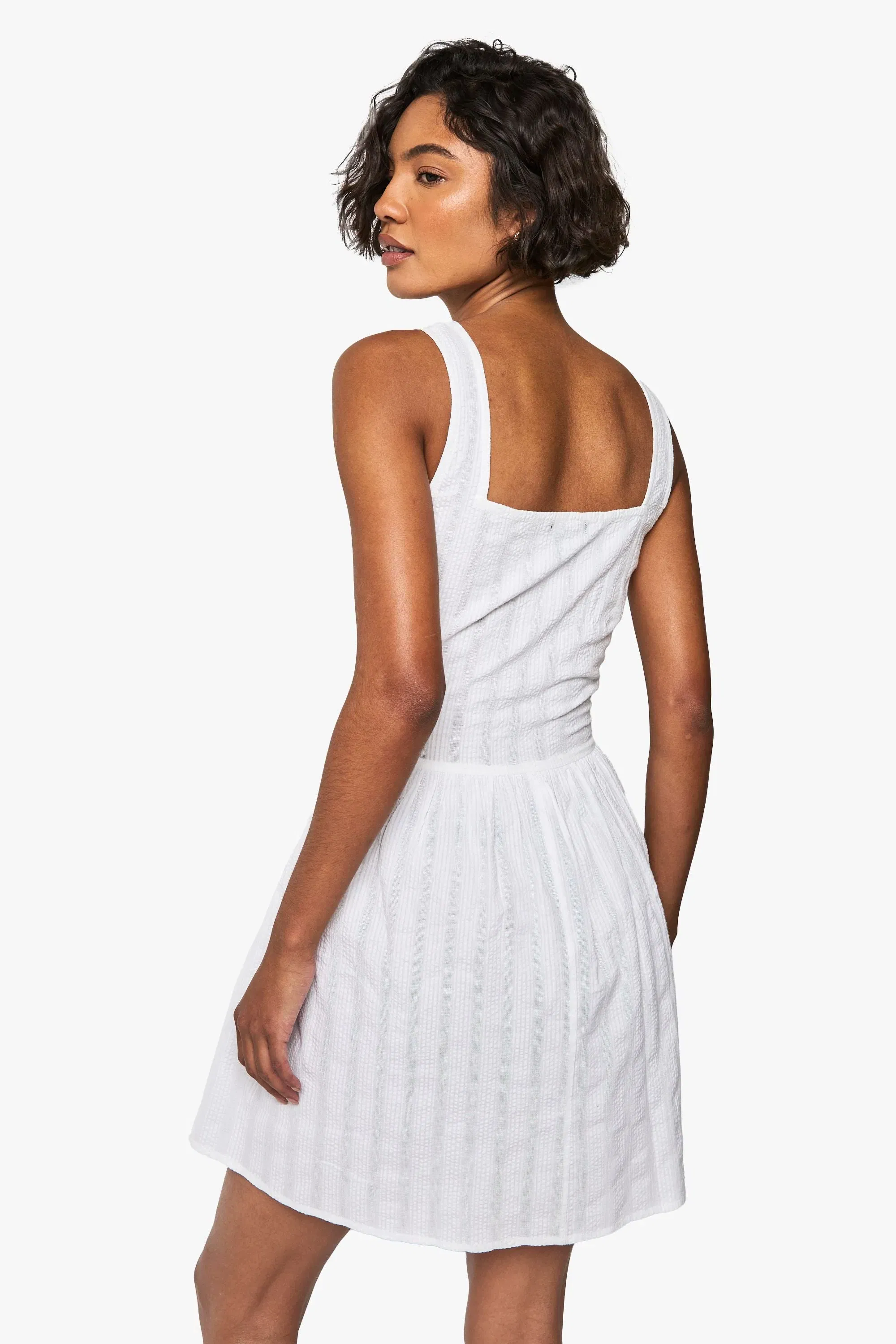 Tall Stripe Seersucker Mini Dress