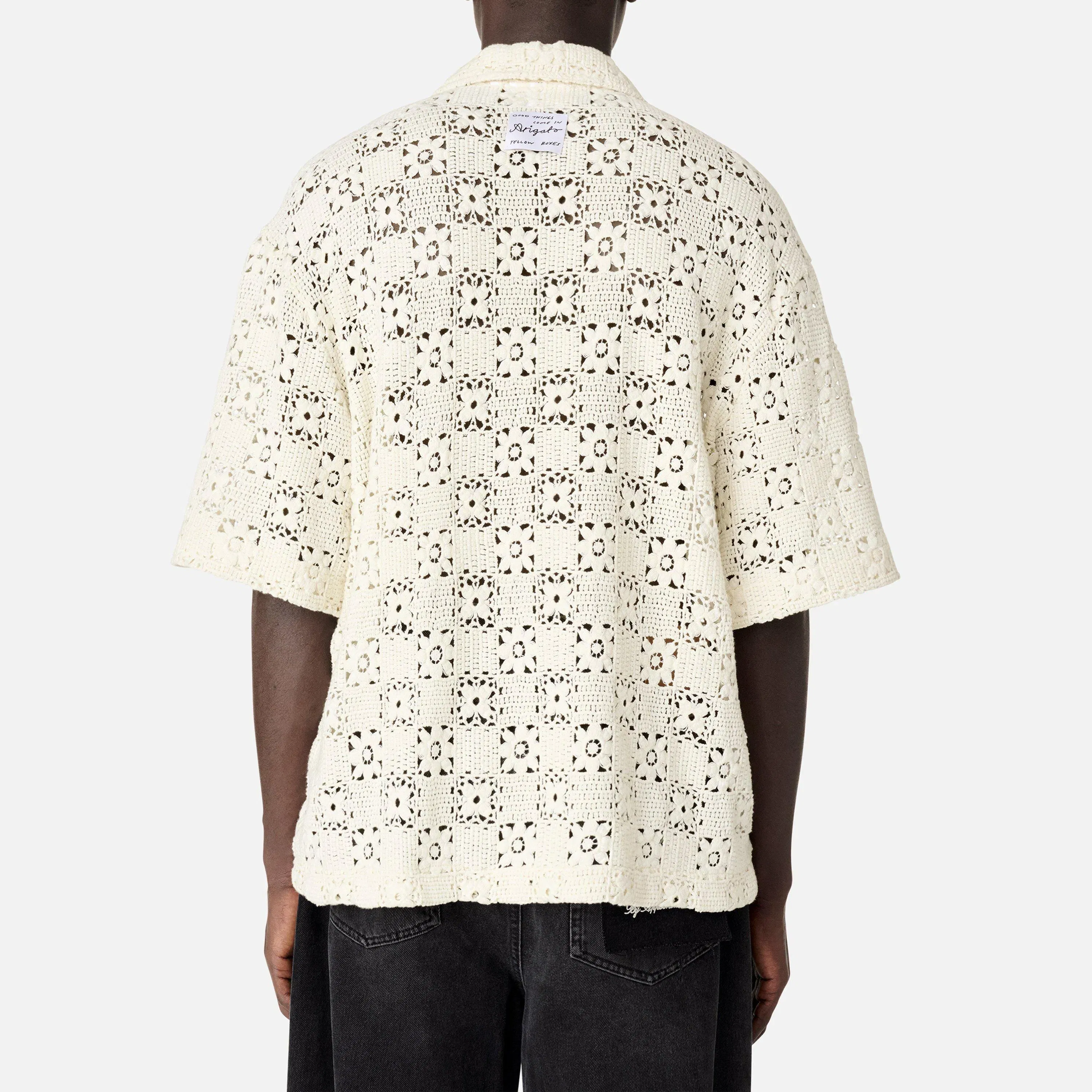 Eren Crochet Short-Sleeve Patterned Shirt
