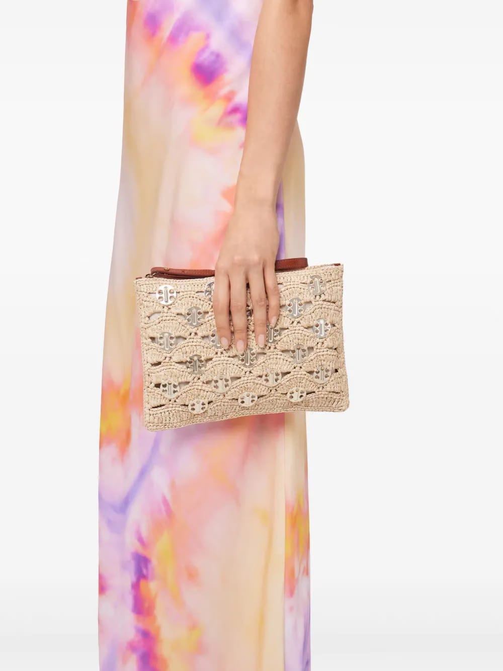 lurex-detail clutch bag