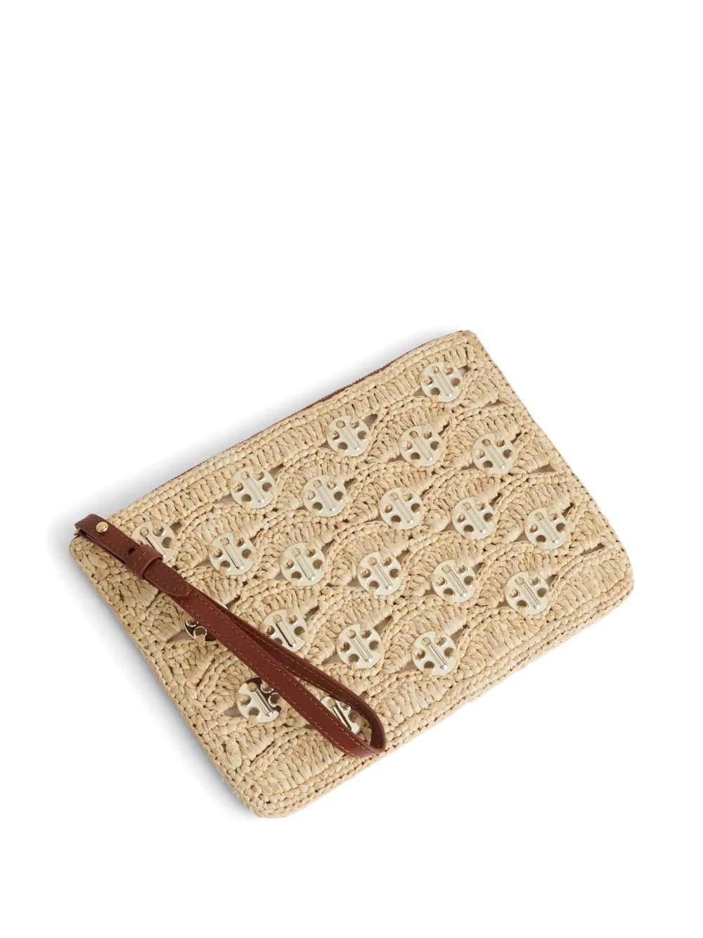 lurex-detail clutch bag