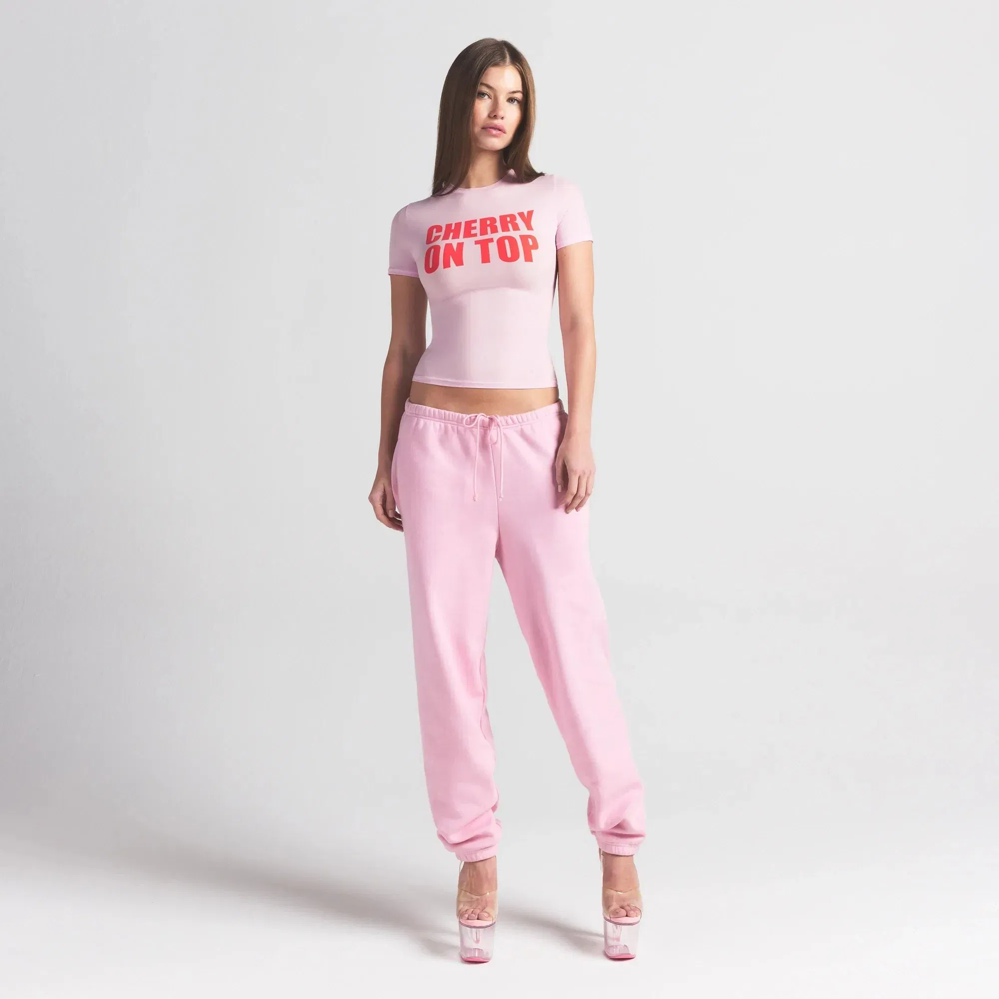 FITS EVERYBODY T-SHIRT | BABY PINK CHERRY ON TOP