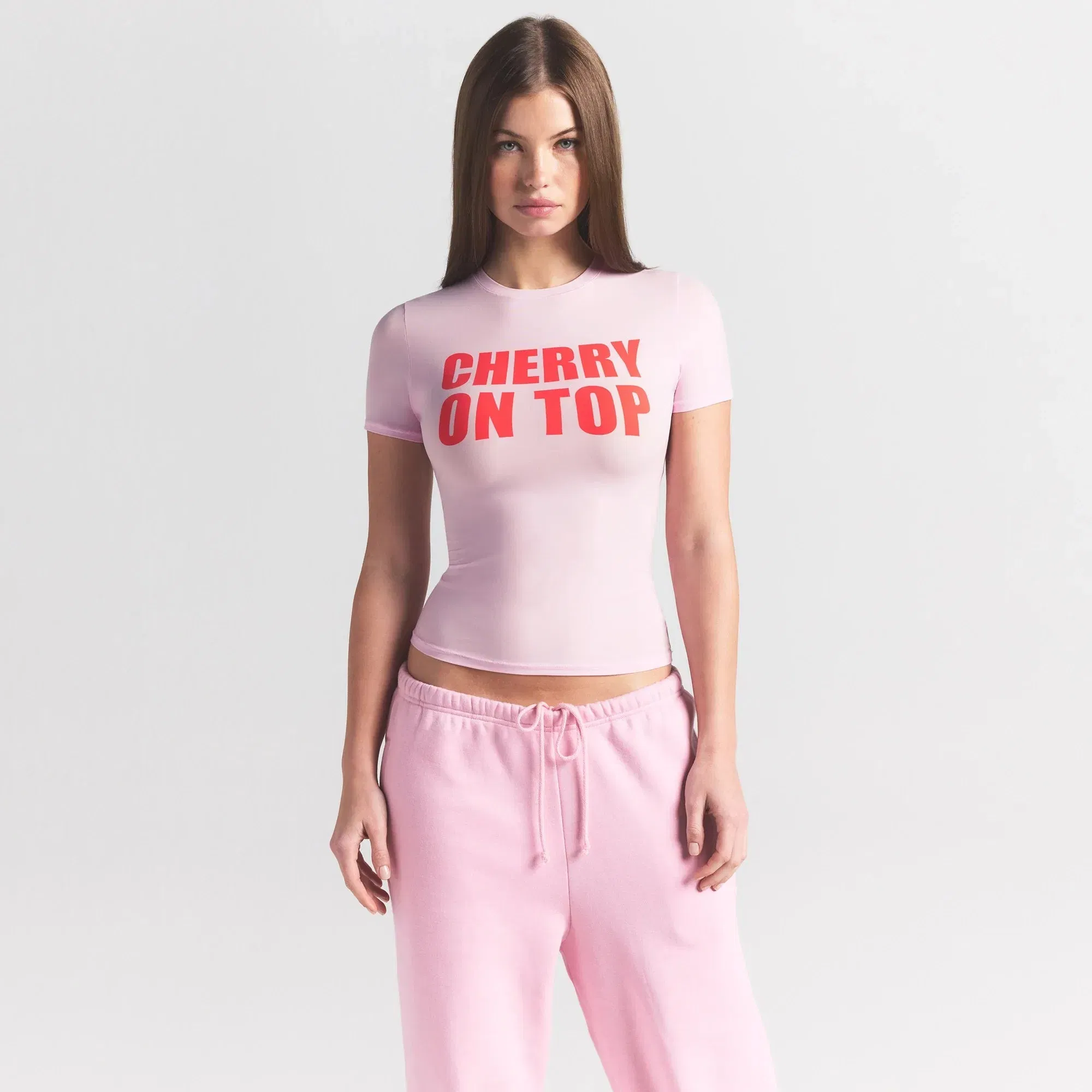 FITS EVERYBODY T-SHIRT | BABY PINK CHERRY ON TOP