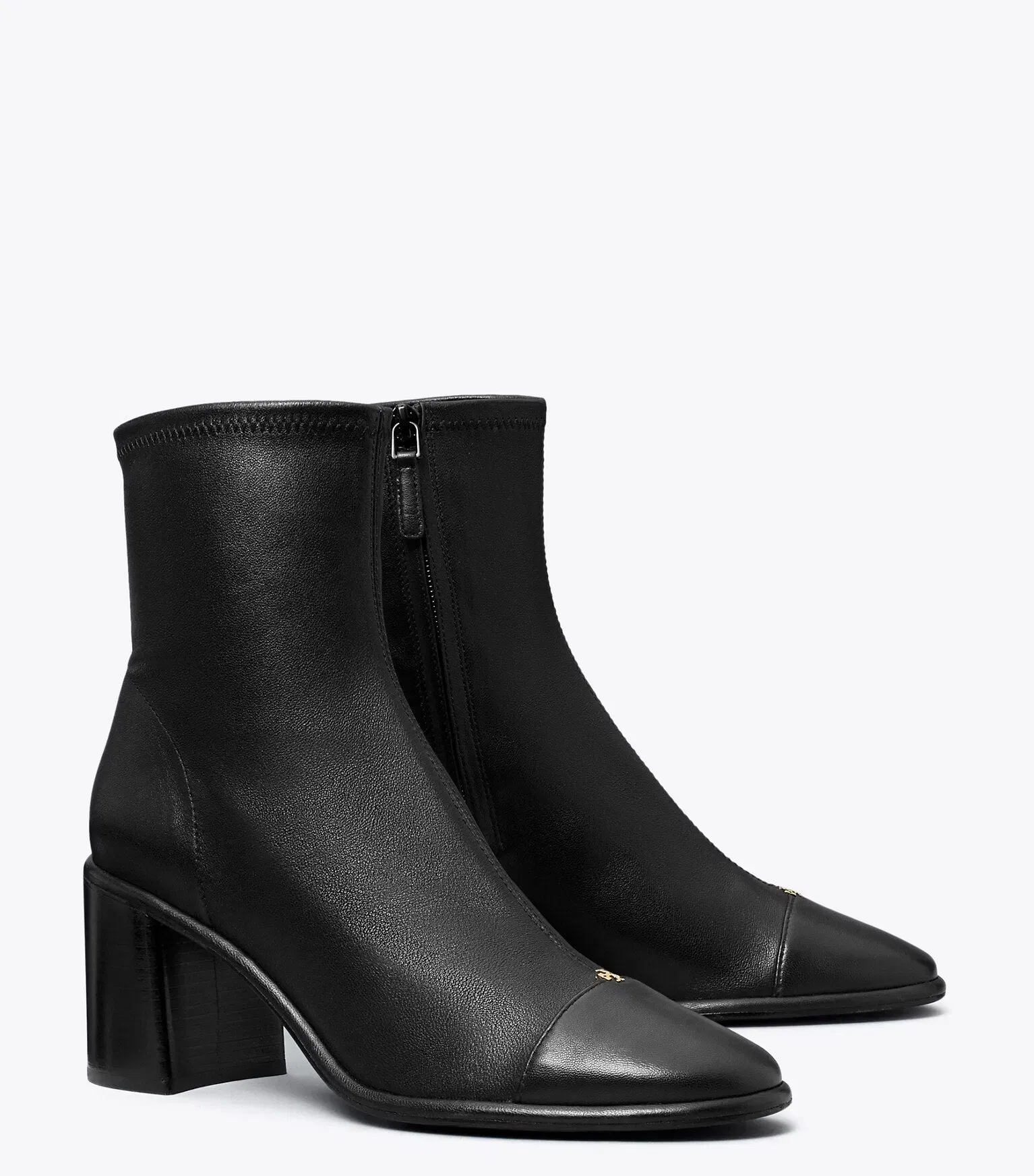 Cap-Toe Heeled Ankle Boot