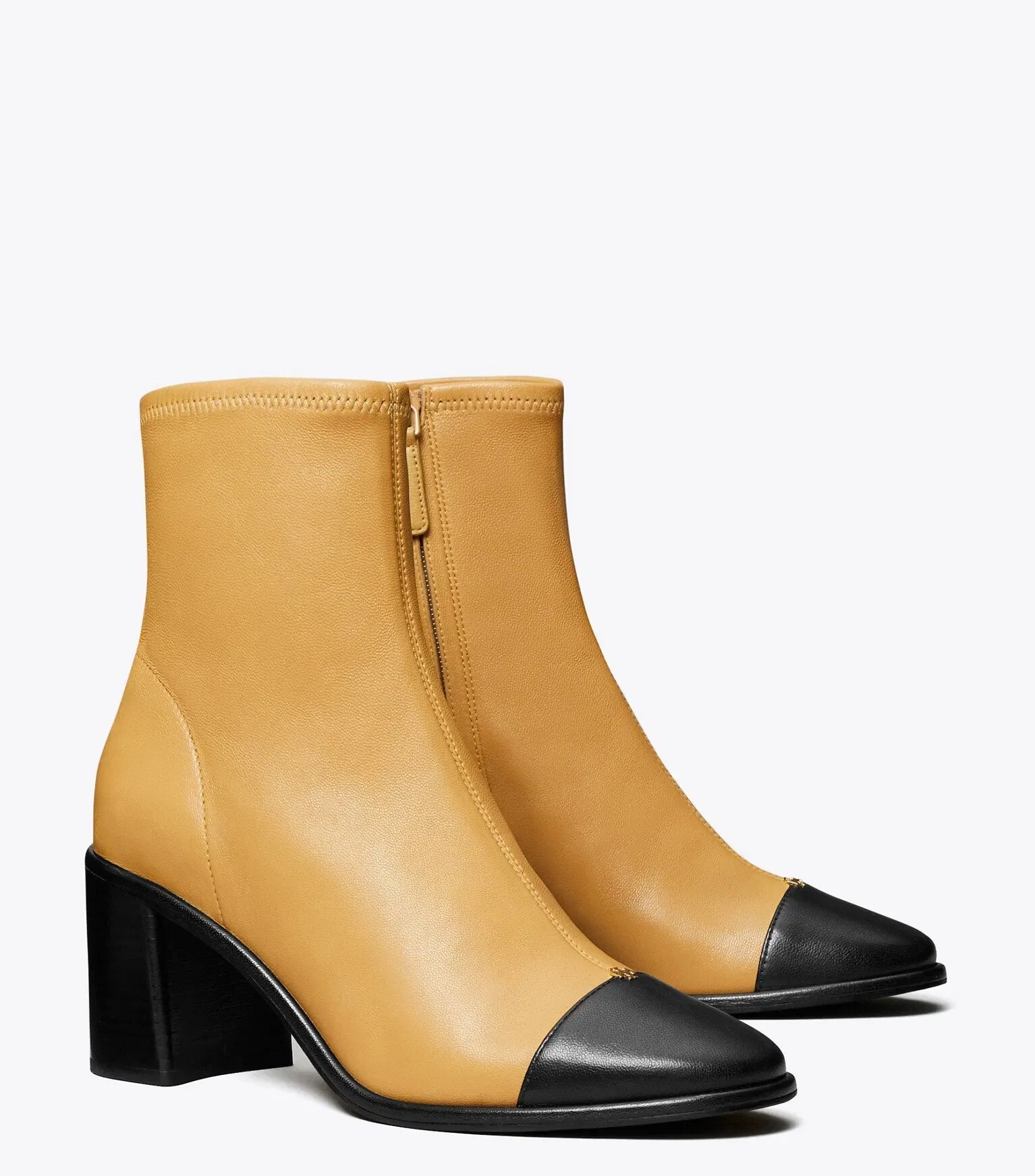 Cap-Toe Heeled Ankle Boot