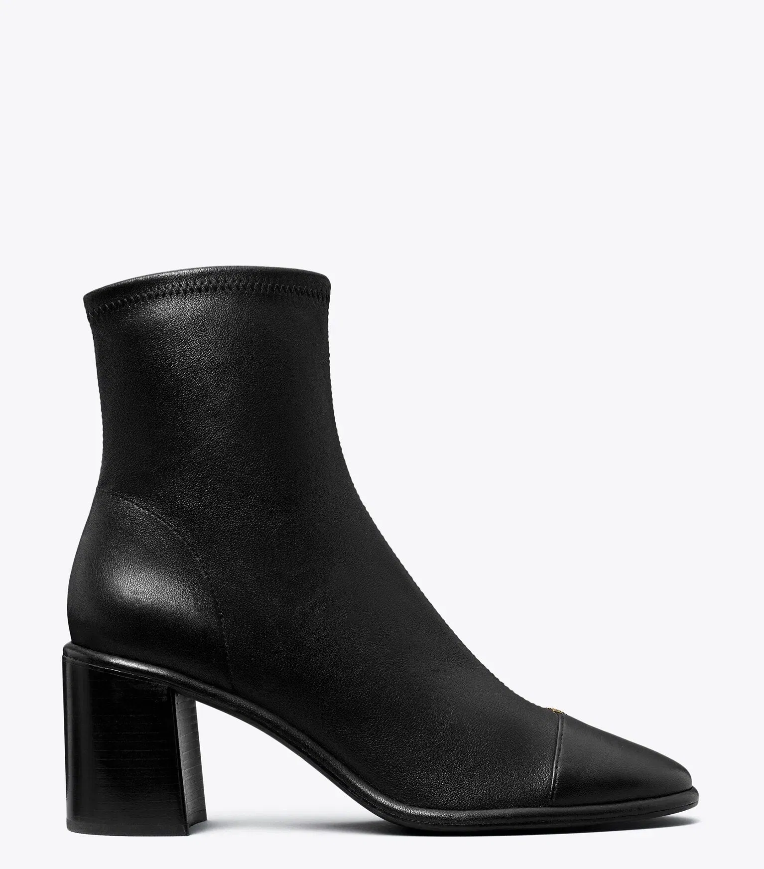 Cap-Toe Heeled Ankle Boot