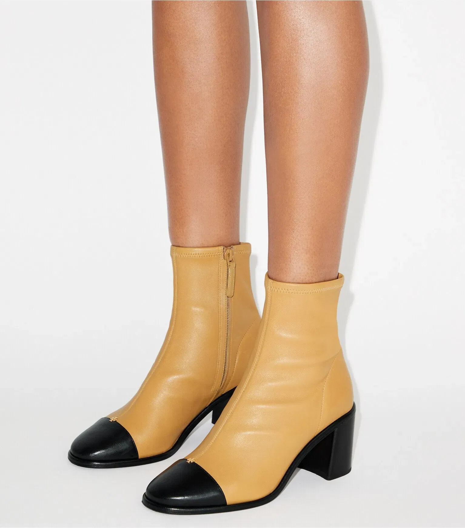 Cap-Toe Heeled Ankle Boot
