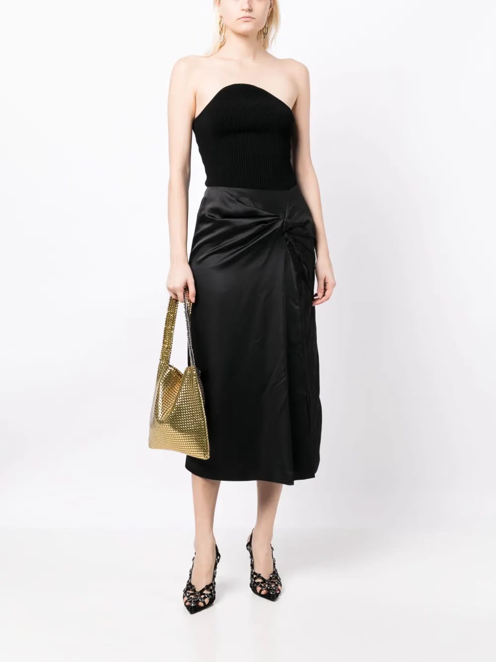 Pixel metallic-finish shoulder bag
