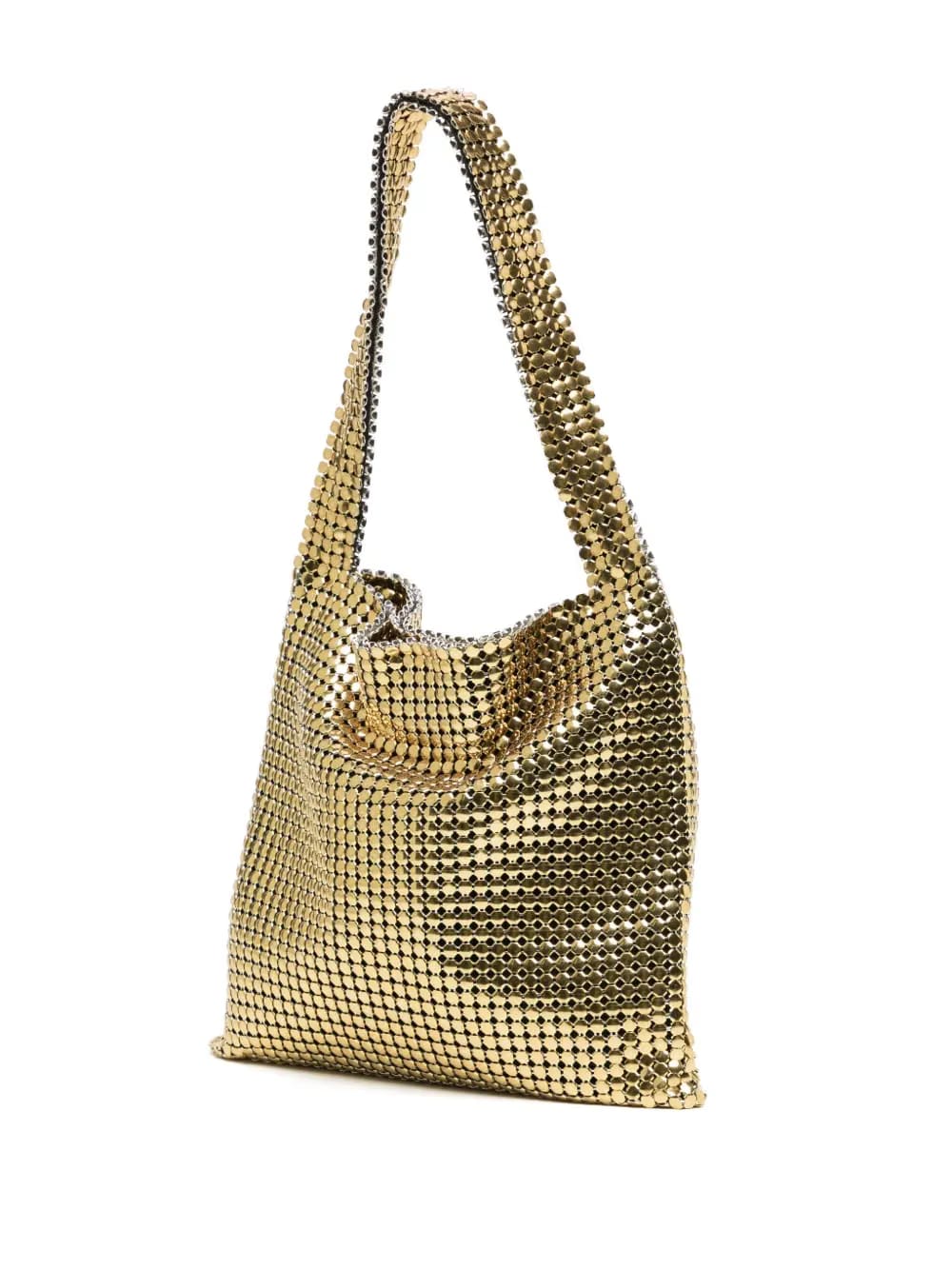 Pixel metallic-finish shoulder bag