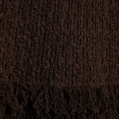 Petite Brown Knitted Fringe Trim Mini Dress