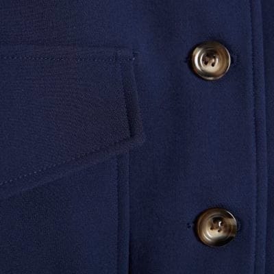 Navy Long Sleeve Pocket Detail Bomber Jacket