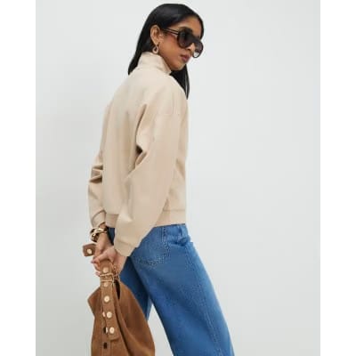 Beige Premium Half Zip Top